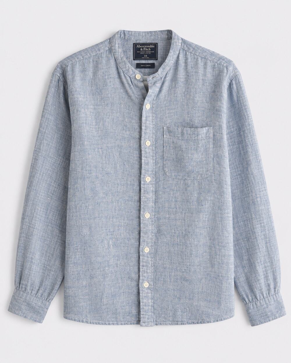 Abercrombie & Fitch 100% Linen Band Collar Shirt XS
